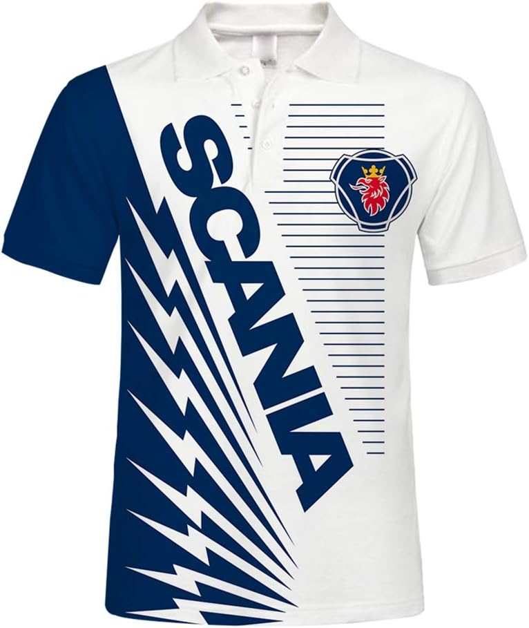 Cronell Story Unisex Men's Summer Short-Sleeved Polo Shirt 3D Digital Scania Logo Print Top Casual Sweatshirt
