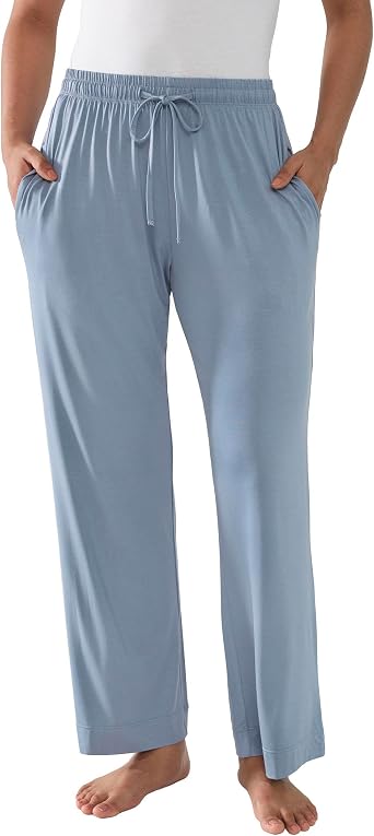 Joyaria Womens Bamboo Viscose Pajama Pants Loose Cooling Lounge Sleep Bottoms Wide Leg Lightweight Sweatpants with Pockets