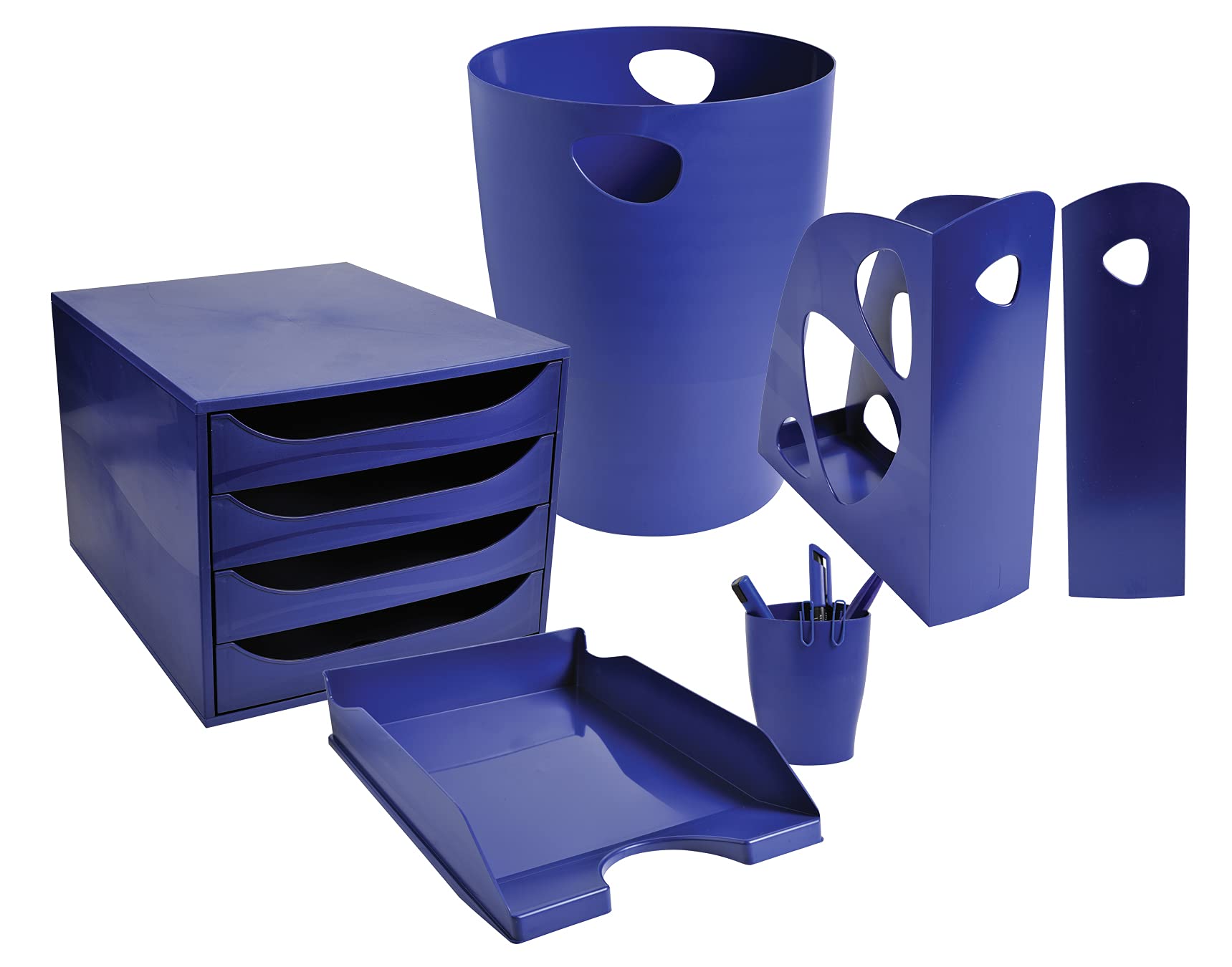 Exacompta 181104D 10er Pack Premium Stehsammler ECOMAG aus Recycling-Kunststoff Blauer Engel zertifiziert Office 248 x 77 x 257 mm Nachtblau, perfekt zur Aufbewahrung von Zeitschriften Katalogen
