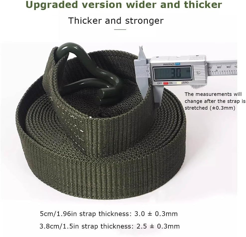 2PCS Ratchet Straps with Hooks 3.8CM/5CM Heavy Duty Ratchet Straps 1700lb Break Strength Ratchet Tie Down Straps for Motorcycle Trucks Trailer Cargo (Green)(W5cm/1.96in,L2m/78.7in)