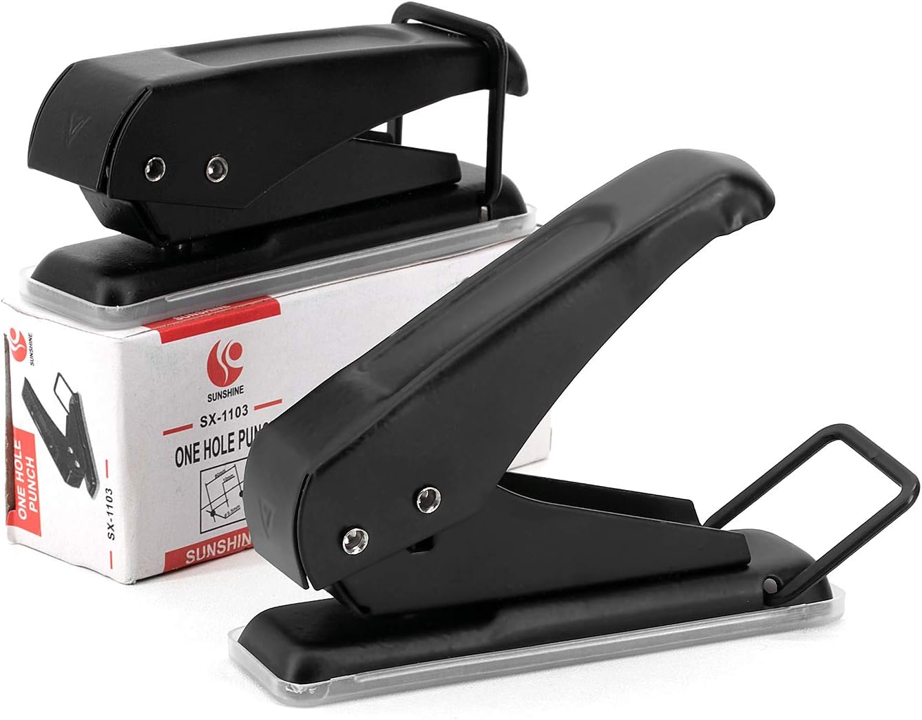 ADVcer 2pack Single Hole Punch Set, 20 Sheet 1/4 inch Circle Holes Punch Capacity Metal Paper Puncher with Safety Buckle for Scrapbooking, Cards, Crafts, A4, A5, A6 Agenda Planners, Personal Filofax
