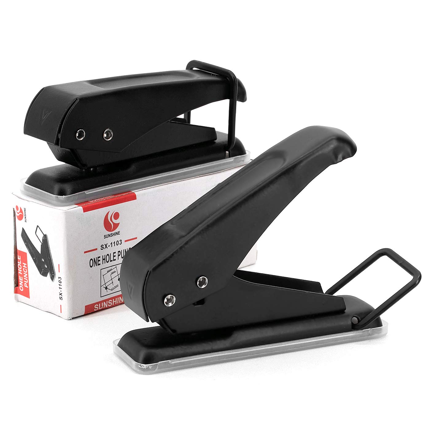 ADVcer 2pack Single Hole Punch Set, 20 Sheet 1/4 inch Circle Holes Punch Capacity Metal Paper Puncher with Safety Buckle for Scrapbooking, Cards, Crafts, A4, A5, A6 Agenda Planners, Personal Filofax