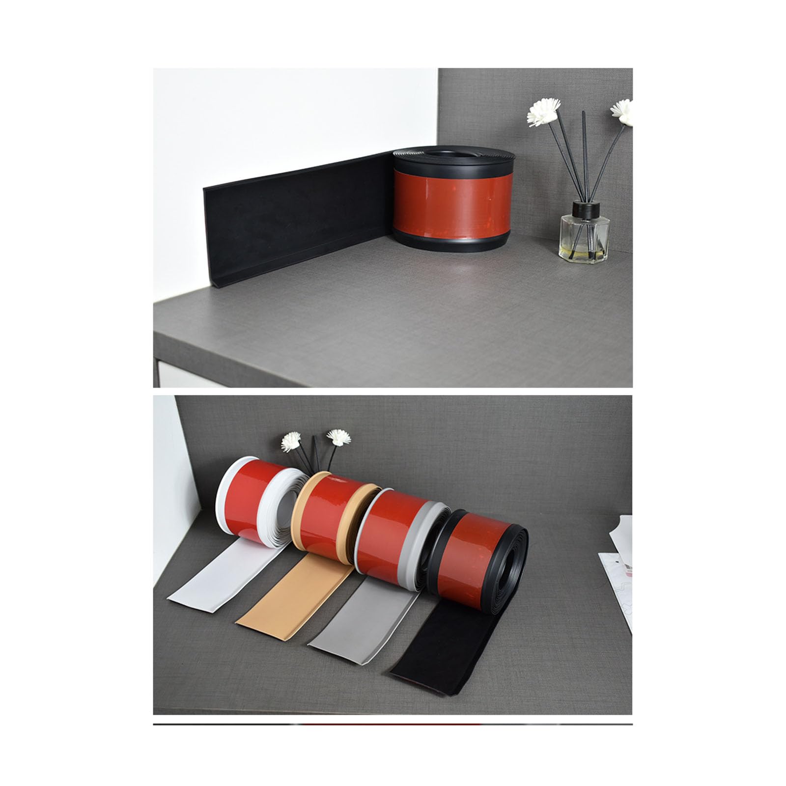 Profilo di Finitura Autoadesivo per Pareti, Striscia Decorativa Flessibile in PVC per Bordi di Pavimenti, Pareti, Armadi E Superfici Interne della Casa. White 8cm*1000cm