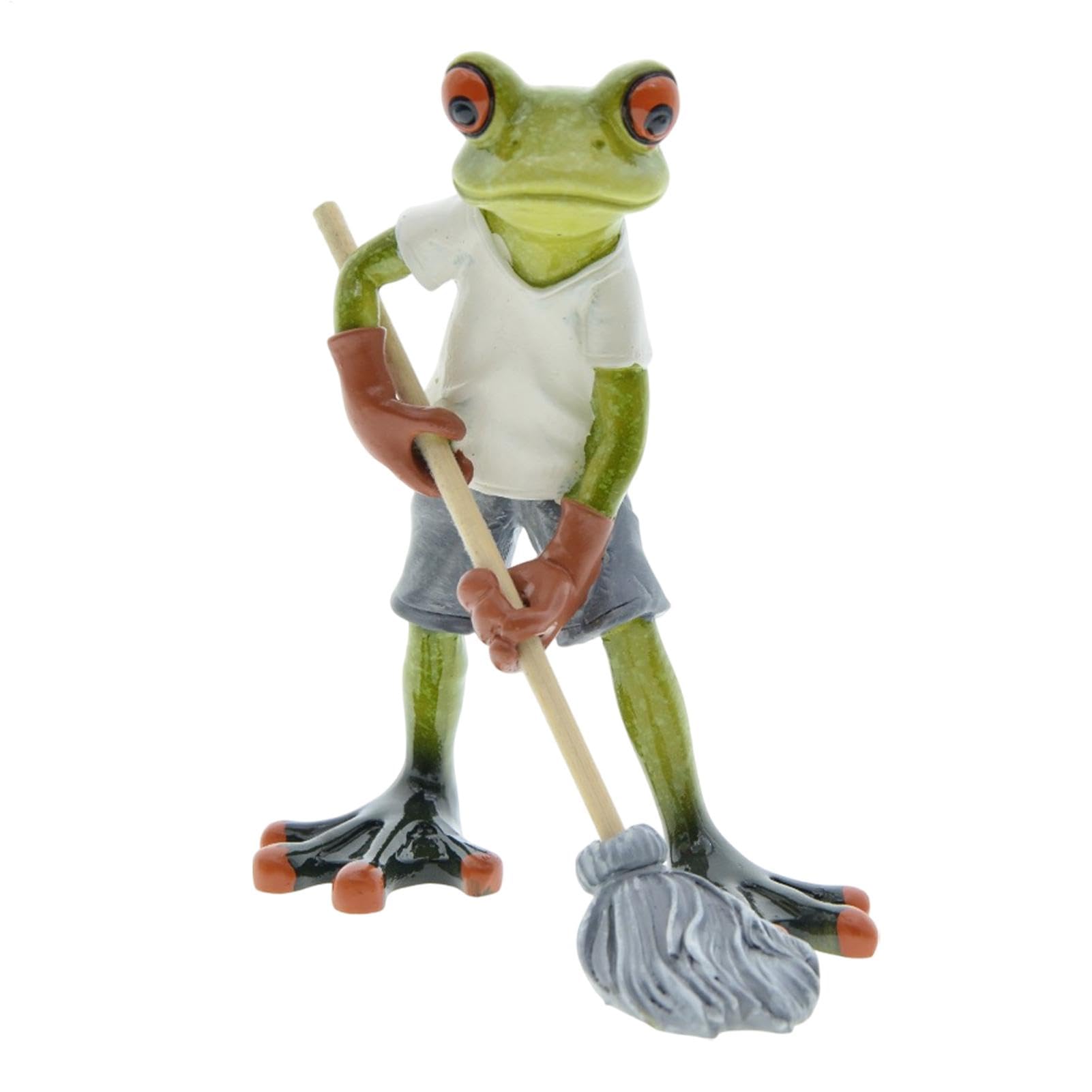 Statue de jardin grenouille pour balcon et terrasse | Décoration extérieure en résine