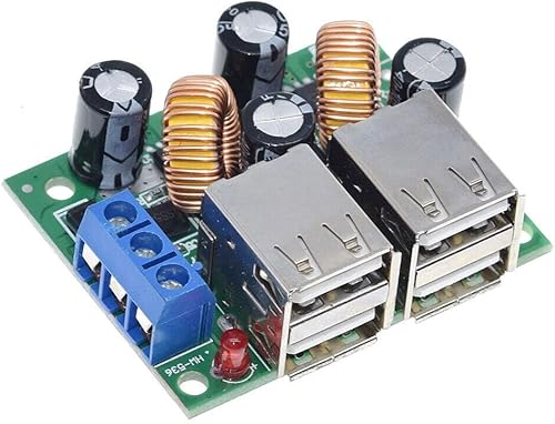 Miniatura 5 de 2 unids 4-USB puerto reductor fuente de alimentación convertidor módulo DC 12V 24V 40V a 5V 5A
