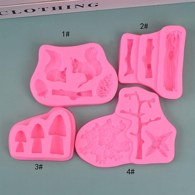 Molde de silicona ardilla y bellota para repostería miniatura 9