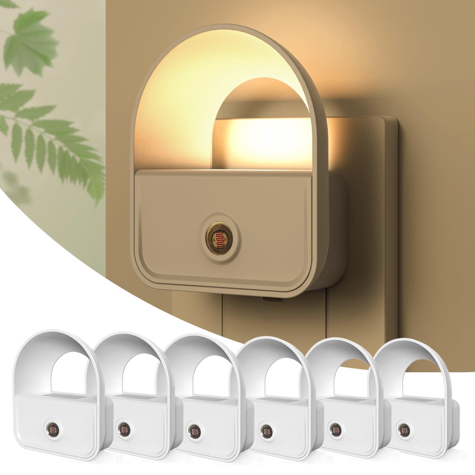 YRWXZYO 6 Pack Night Light Plug in LED Nightlights with Smart Dusk to Dawn Nightlight Plug into Wall