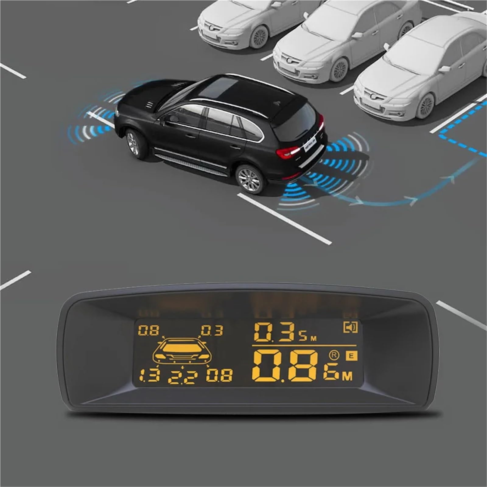 Radar cofania samochodu Samochód 8 czujników parkowania System Radar zapasowy cofania Zestaw asystenta przedniego i tylnego Parktronic odległości Sygnał dźwiękowy(8 Golden Sensors)