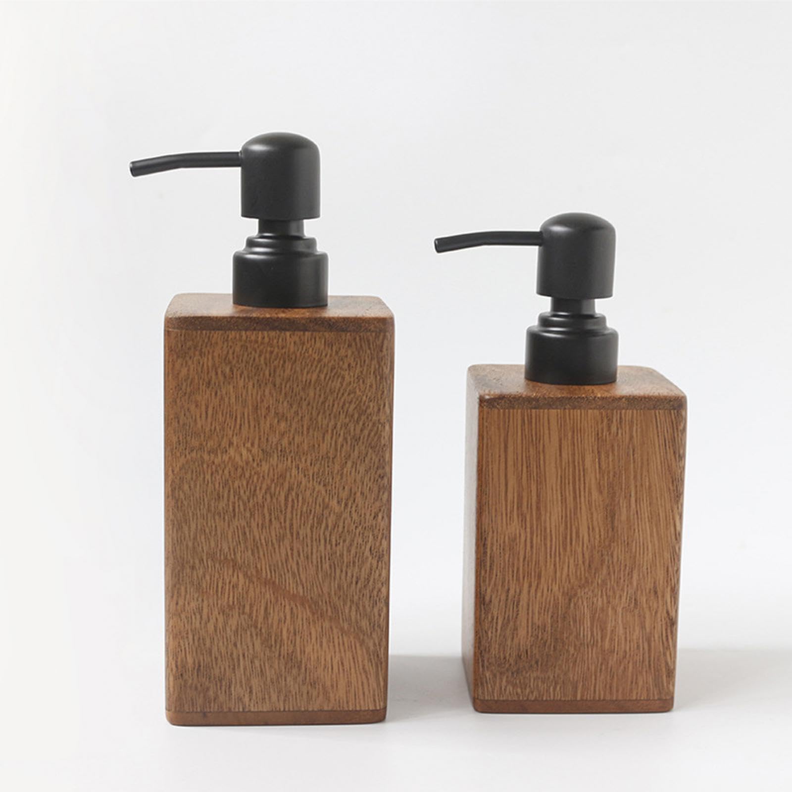 Dispensador de Jabón Botella Refillable Dispensador de Loción Organizador de Jabón de Cocina con Diseño Elegante de Madera de Y Plástico Adecuad, 7.5x7.5x19cm, Individual