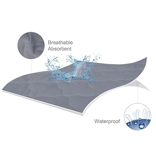 Miniatura 3 de Protector de colchón de cuna, absorbente y silenciosa, sábanas bajeras de colchón de cuna de hasta 9 pulgadas de bolsillo, funda de colchón de cuna,