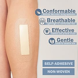 EVERLIT Care Silicone Foam Dressing with Adhesive Border | Highly Absorbent Hypoallergenic Bandages for Chronic Wounds, Bed Sores, Pressure Ulcers | Gentle & Secure Adhesion (2 x 5 | 10 Pack)