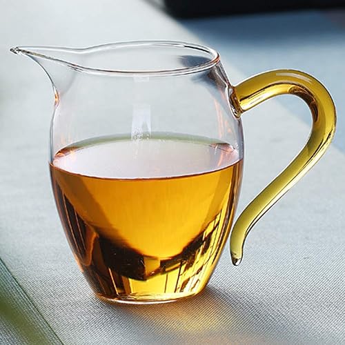 Miniatura 3 de Jarra de vidrio para servir leche con boquilla, Gong Dao Bei o Cha Hai para té Kung Fucafé o crema taza para compartir HB-GB-2 (11.8 oz 11.8 fl oz)