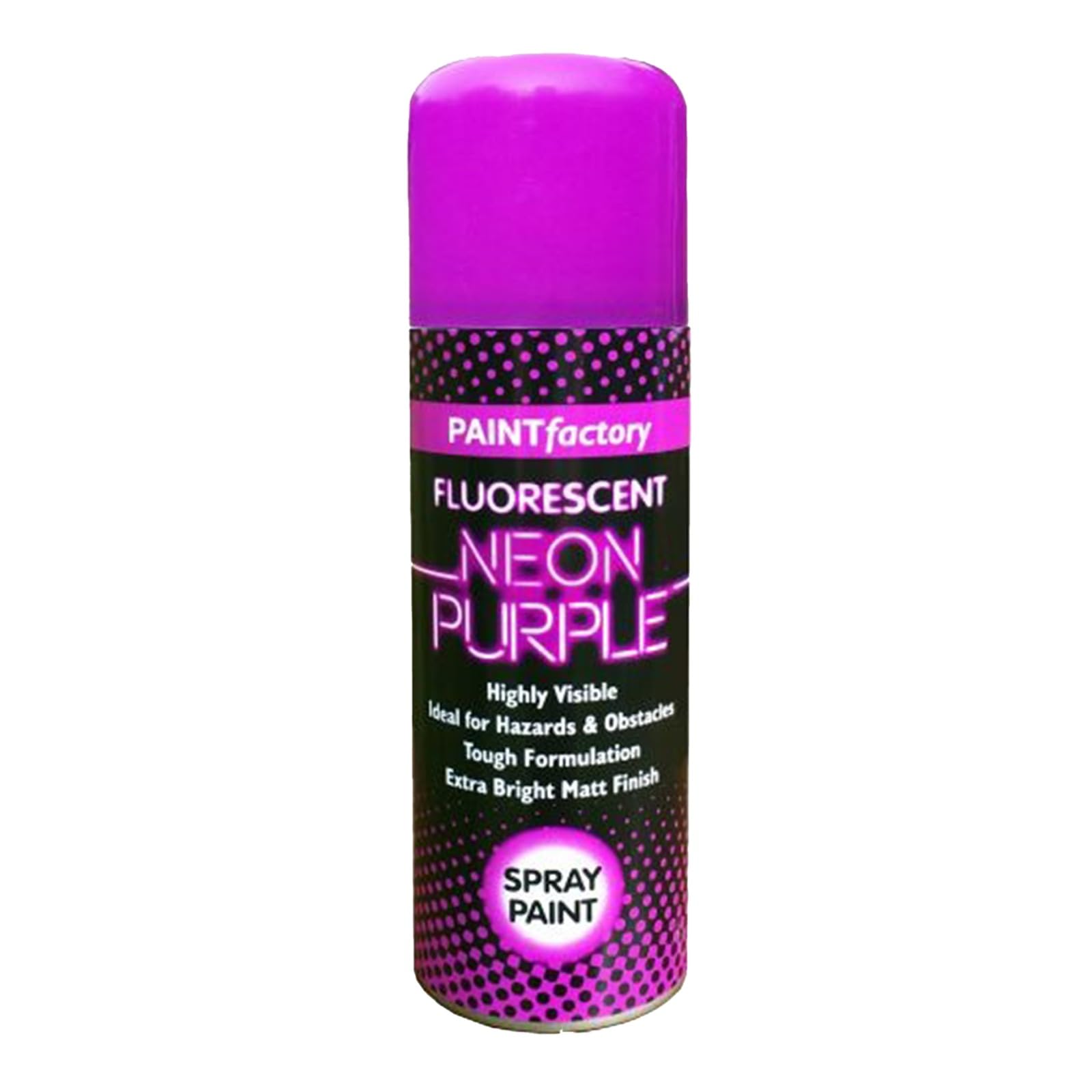 HOCHSTE® Paint Factory Fluorescent Spray Paint, Fast Dry Aerosol Paint for Wood, Metal, Plastic & More, Bright Neon Finish for Craft Projects & Decorative Use, 200ml, (Neon Purple, Set of 1)