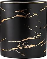 Vista 1 de 7.2 inch Large Utensil Holder for Kitchen Counter, Golden Marble Utensil Crock Spatula Holder for Countertop Cooking Tools Storage Caddy Farmhouse