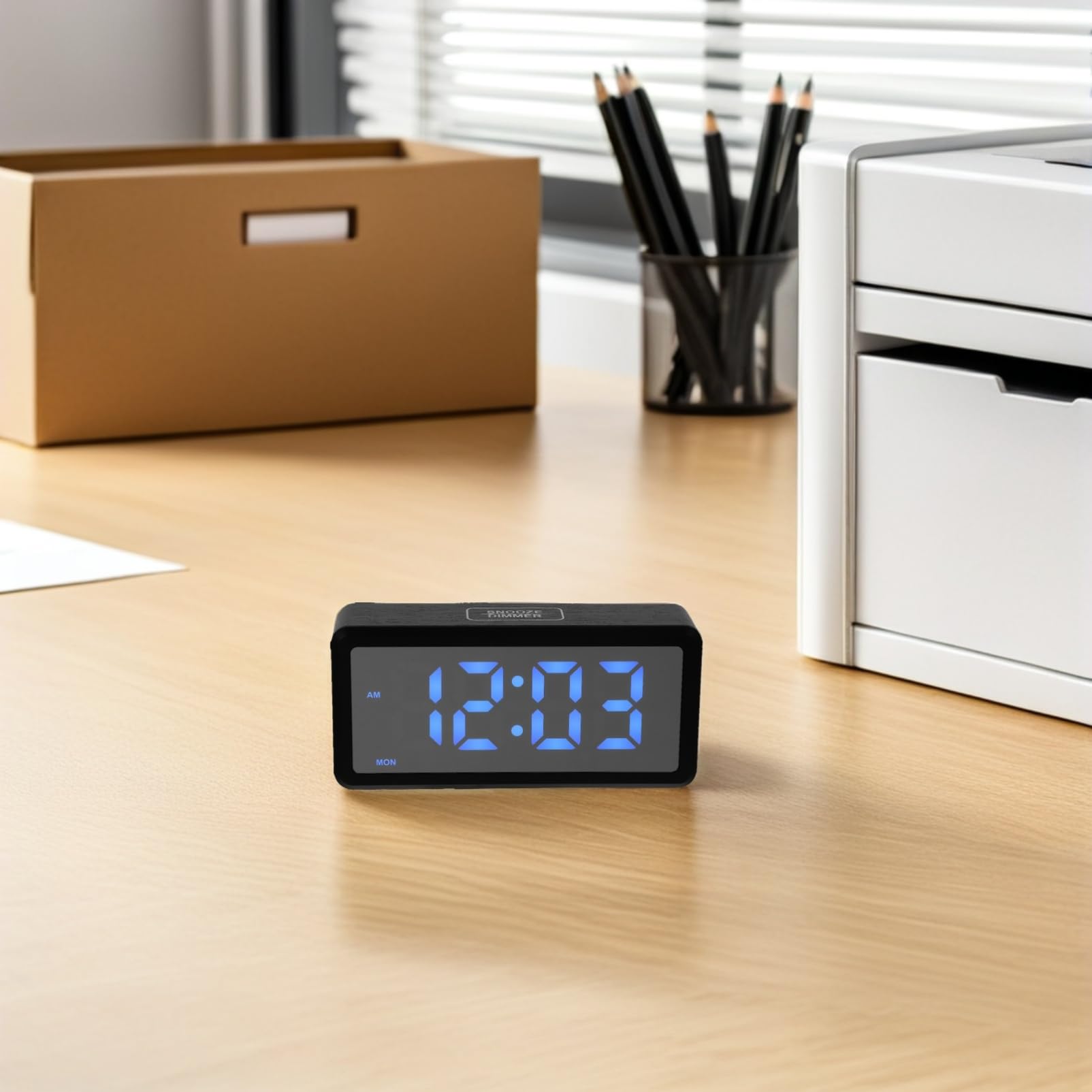 Orologio Digitale LED con Effetto Venatura Legno Rgb