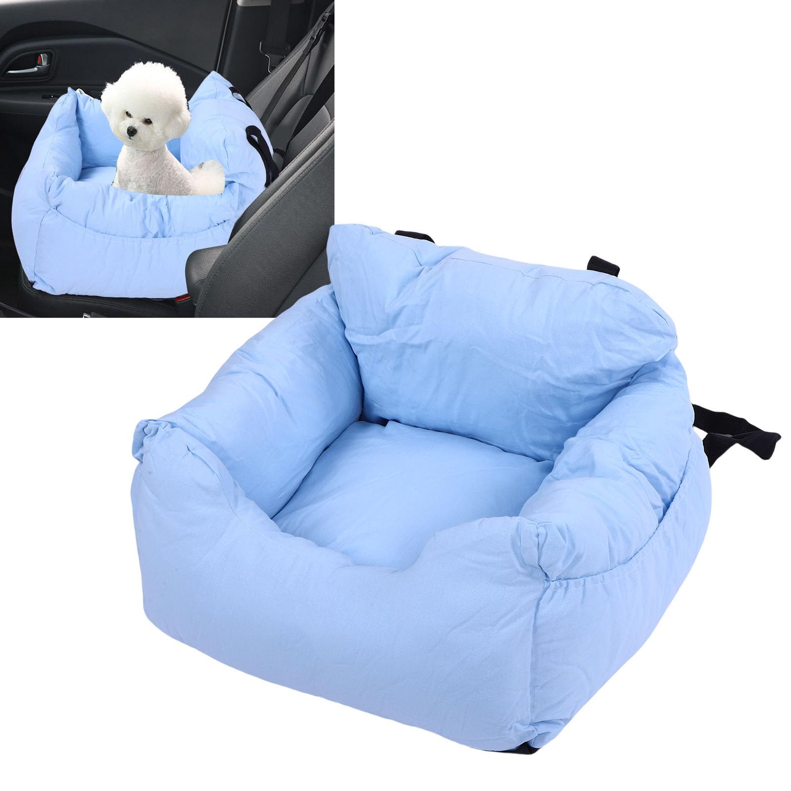 POENVFPO Cama para asiento de coche para , asiento de viaje con trabilla para cinturón y parte inferior antideslizante para paseos seguros en coche y comodidad en el hogar