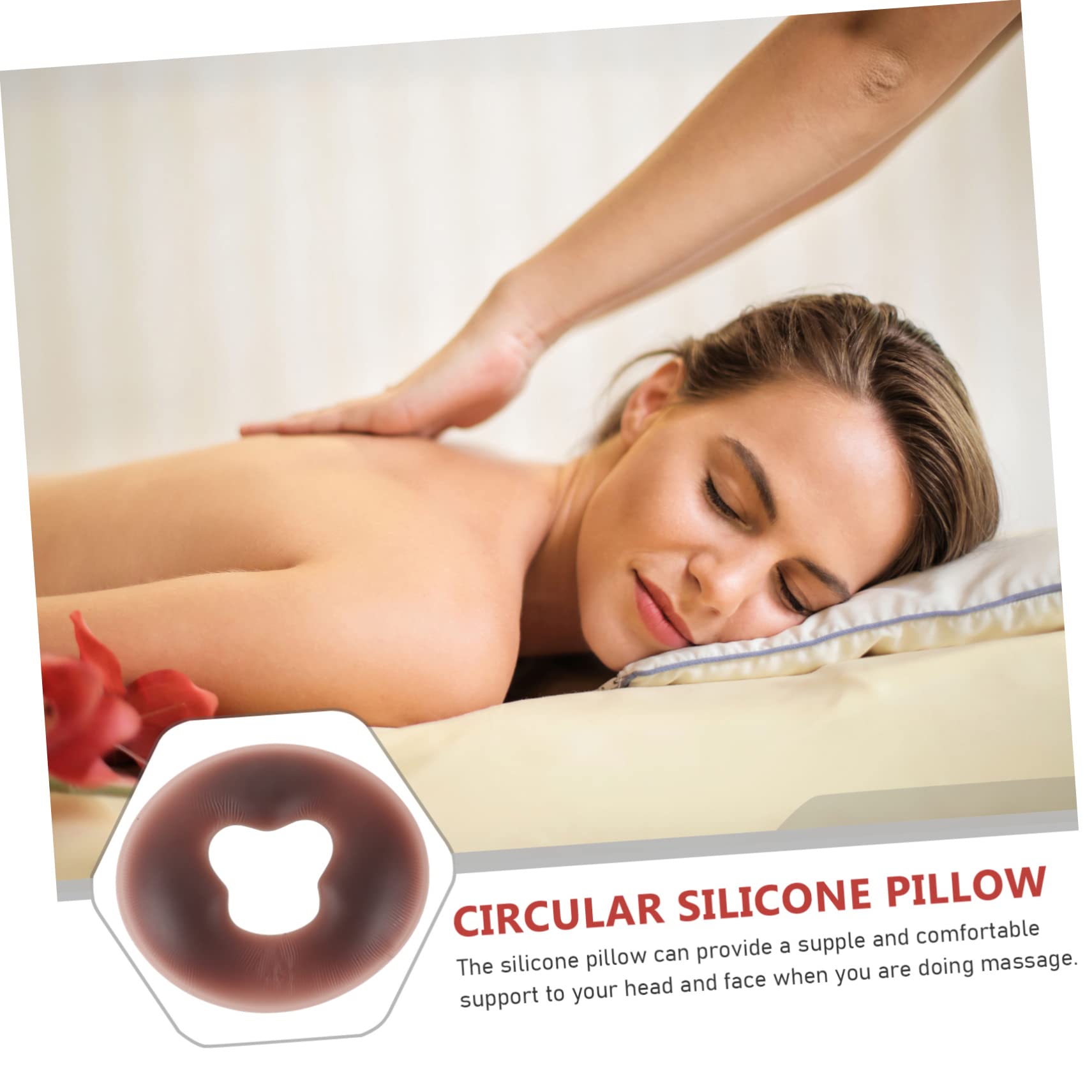 UKCOCO Almohada Facial de Silicona para Masaje Spa Reposacabezas Ergonómico Cojín para Salón Soporte Cómodo para Rostro y Cervicales