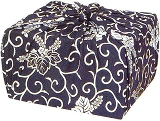 風呂敷 桐唐草柄サイズが大きな四巾・五巾・六巾紺色生地 着物の文庫は折らずに包めます 和雑貨