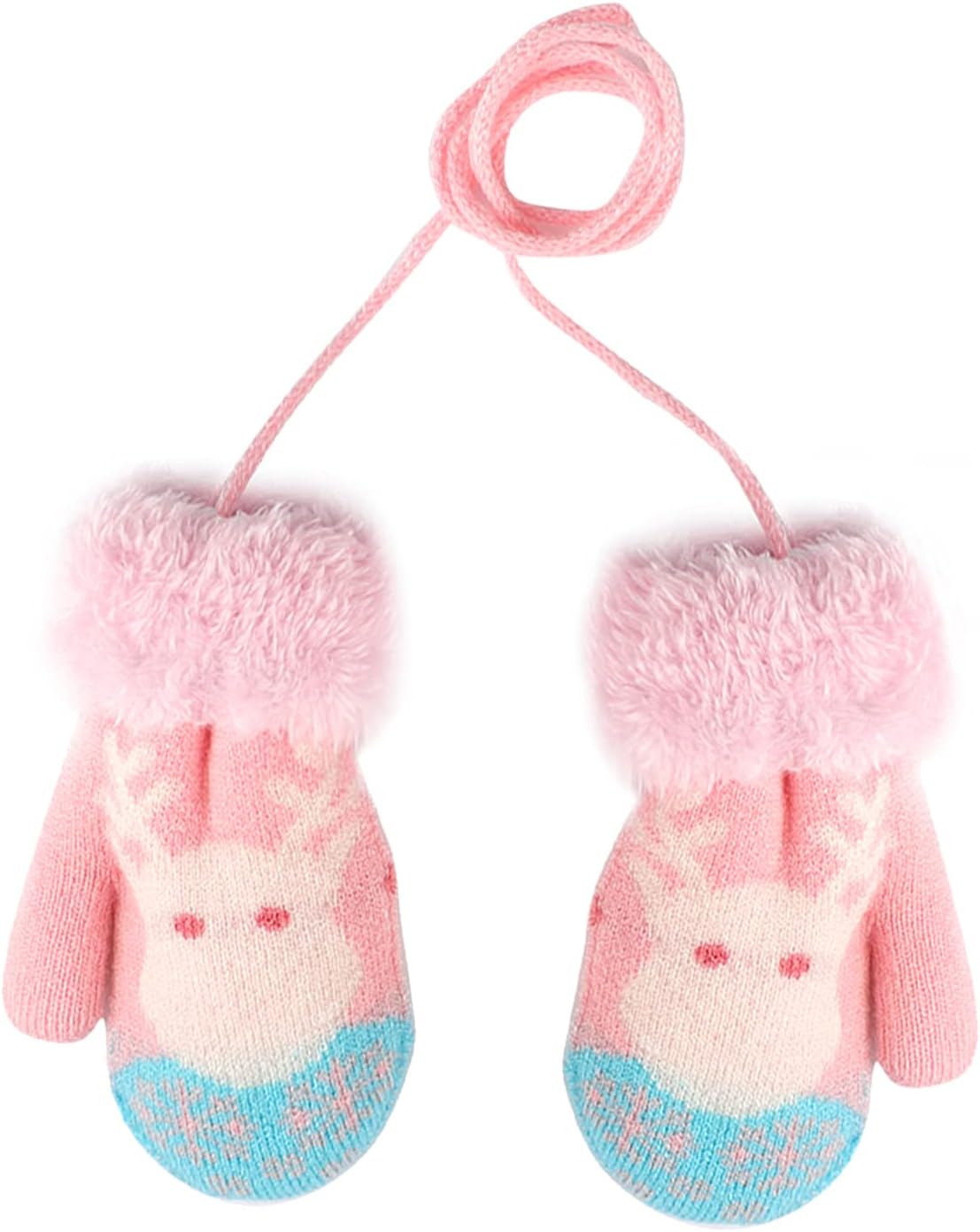 Holiberty Toddler Kids Warm Winter Gloves Cute Infant Baby Boys Girls Thick Fleece Lined Full Finger Ski Snow Gloves Mittens