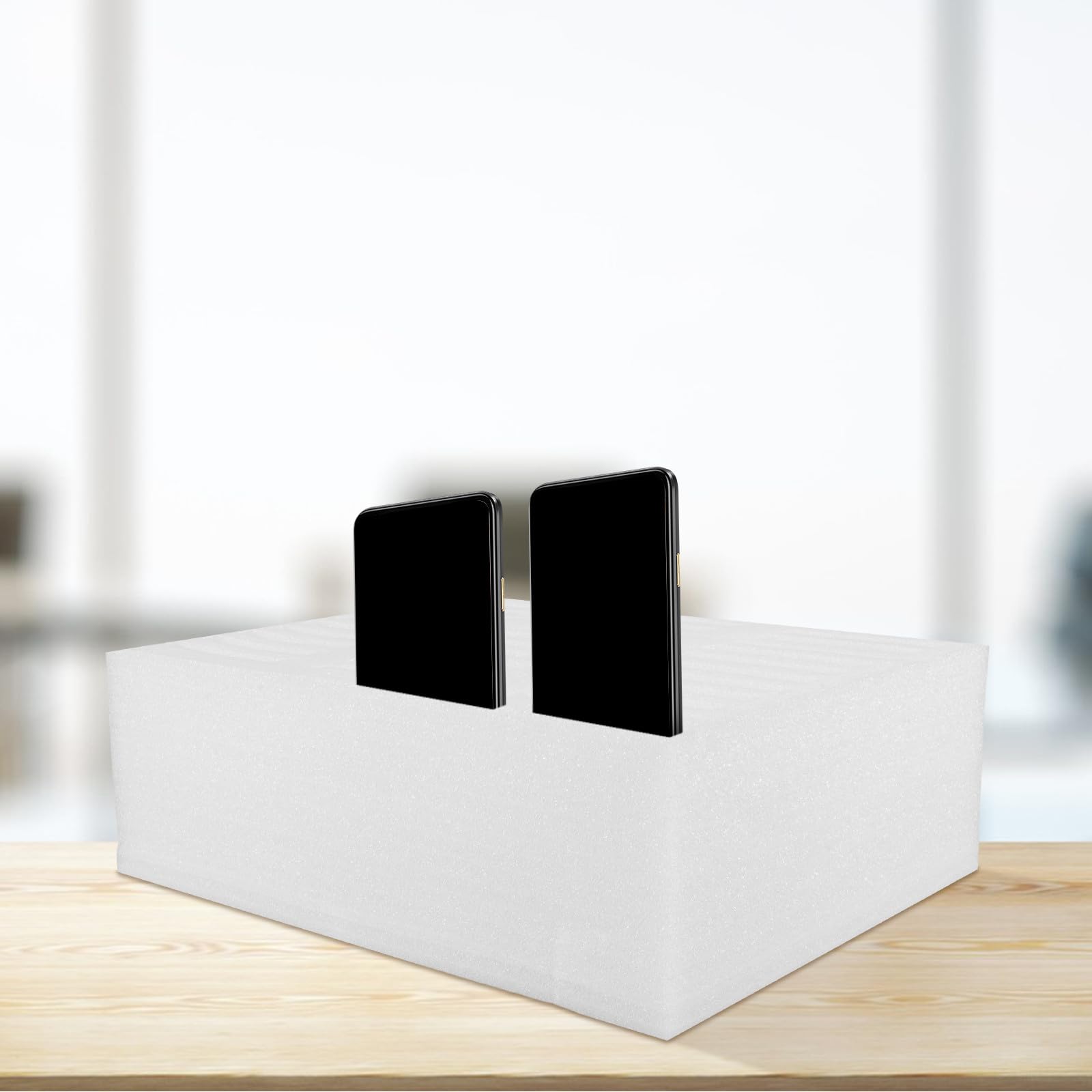 Scatola Imbottitura Scomparti Porta Cellulare Bianca in Schiuma Facile da Usare e Struttura Multigriglia per Uffici e Aule Scolastiche