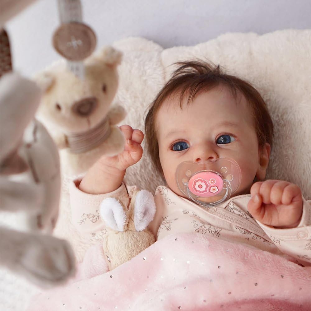 Realistische Reborn BabyPuppen 20 Zoll Lebensechte Baby Puppen Niedliche Grills Weiches Vinyl Realistische Neugeborene Real Life mit Süßem Lächeln