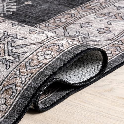 nuLOOM Moxie Charcoal Bordered Washable Area Rug, 2' x 3' by nuLOOM - Used condition - Image 8