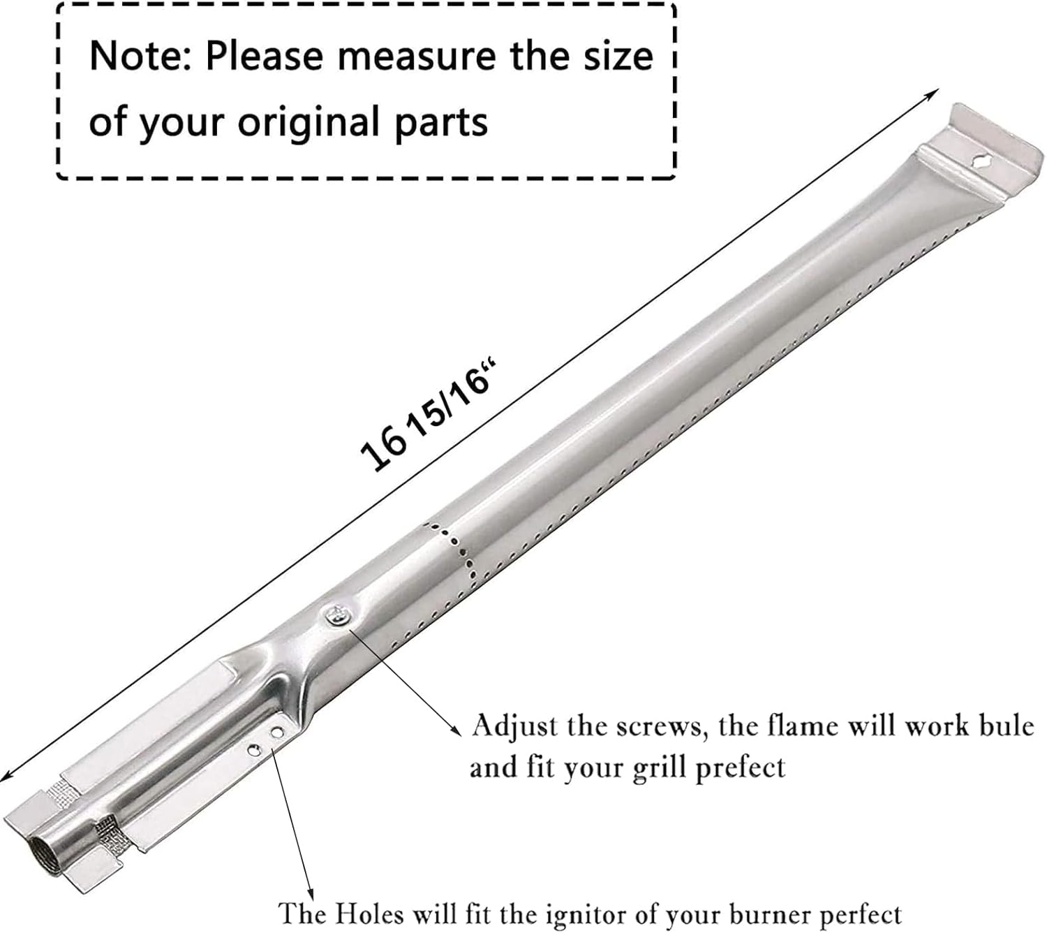 Hisencn Replacement Parts for Kitchen Aid 720-0733 720-0733A 720-0954, Grill Parts for Kitchenaid 4 Burner 740-0781 740-0780 720-0745 720-0745b Gas Grill Burner, Heat Plate and Igniter Electrode Kit