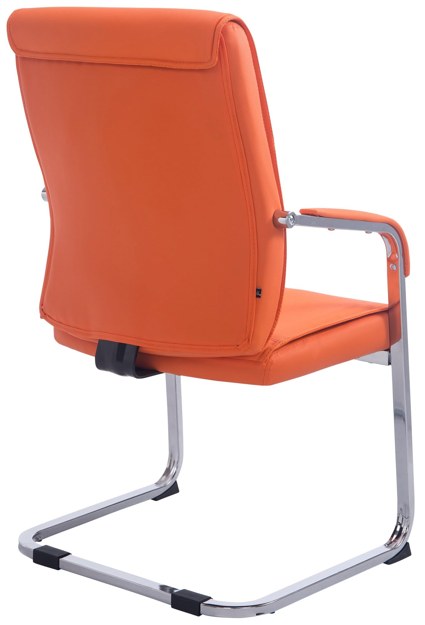 CLP Freischwinger Besucherstuhl XXL Anubis I Stabiler Und Pflegeleichter Stuhl Mit Kunstlederbezug Und Bodenschoner I 260 kg Belastbarkeit, Farbe:orange