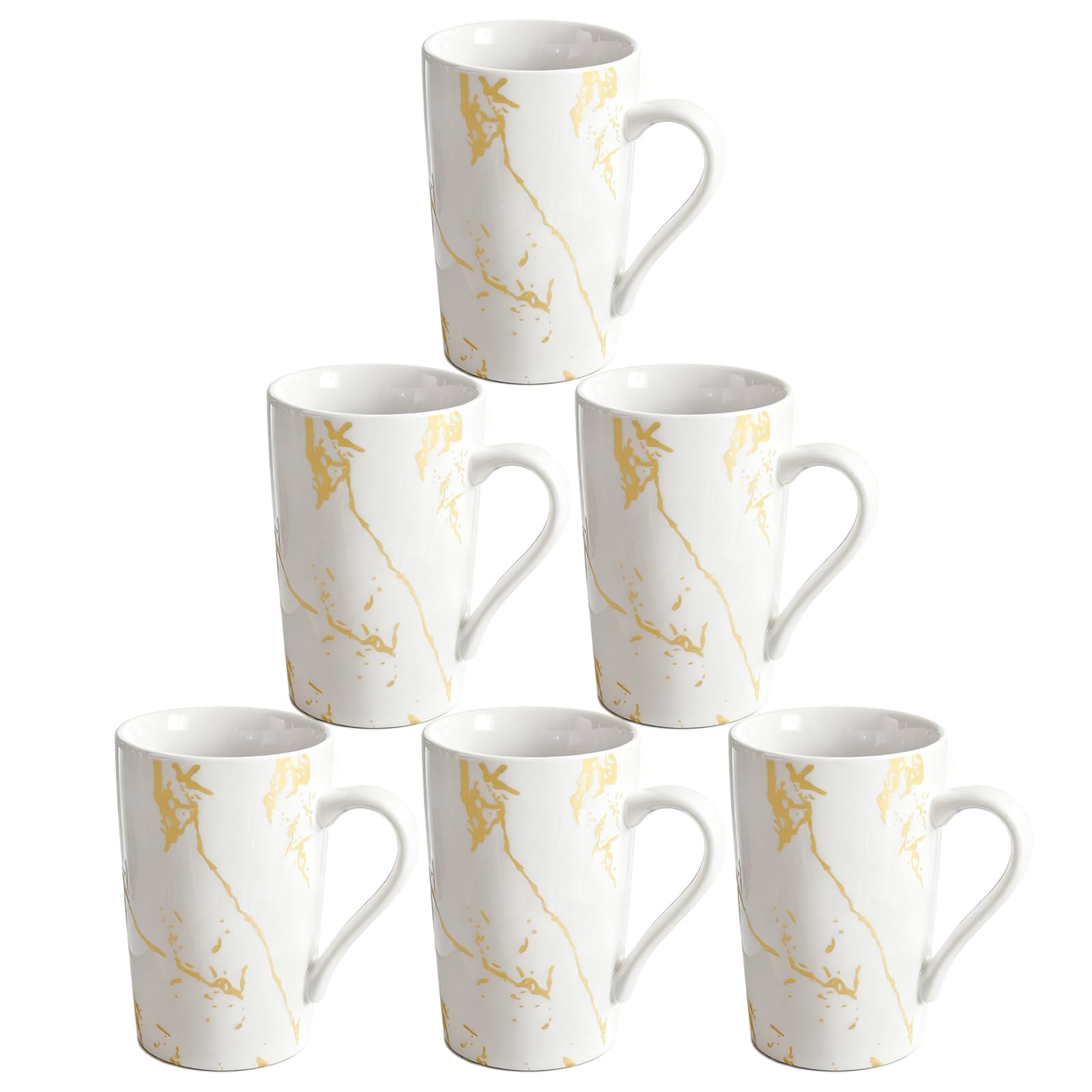 Coffee Mug Set of 6, Porcelain 12 Oz White, 6-Piece Elegant Coffee Cups for  C... | eBay