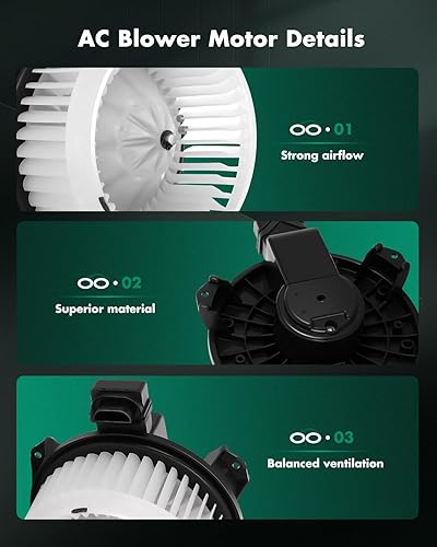 Vista 1499 de SCITOO 700188 Reemplazo del motor del ventilador HVAC con jaula de ventilador para Toyota Tacoma 2005-2015, reemplazo OE - 87103-04043, 87103-04044