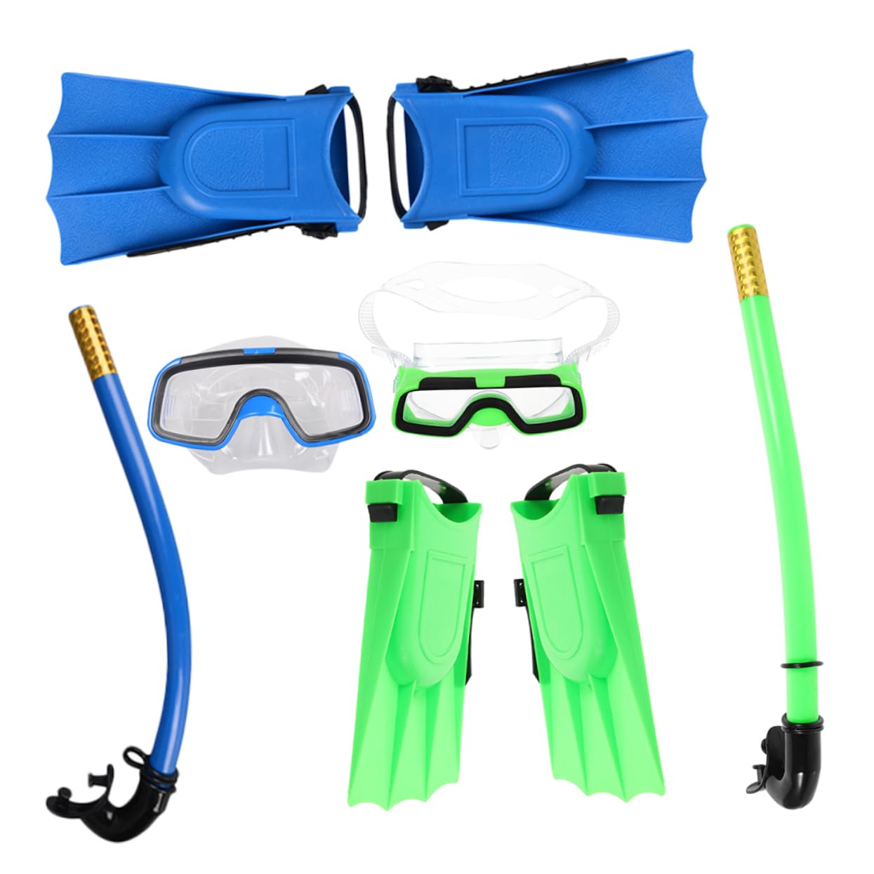 BESPORTBLE Child Snorkeling Mask Set Diving Goggles Water Goggles Short Fins Safe and Leakproof for Kids
