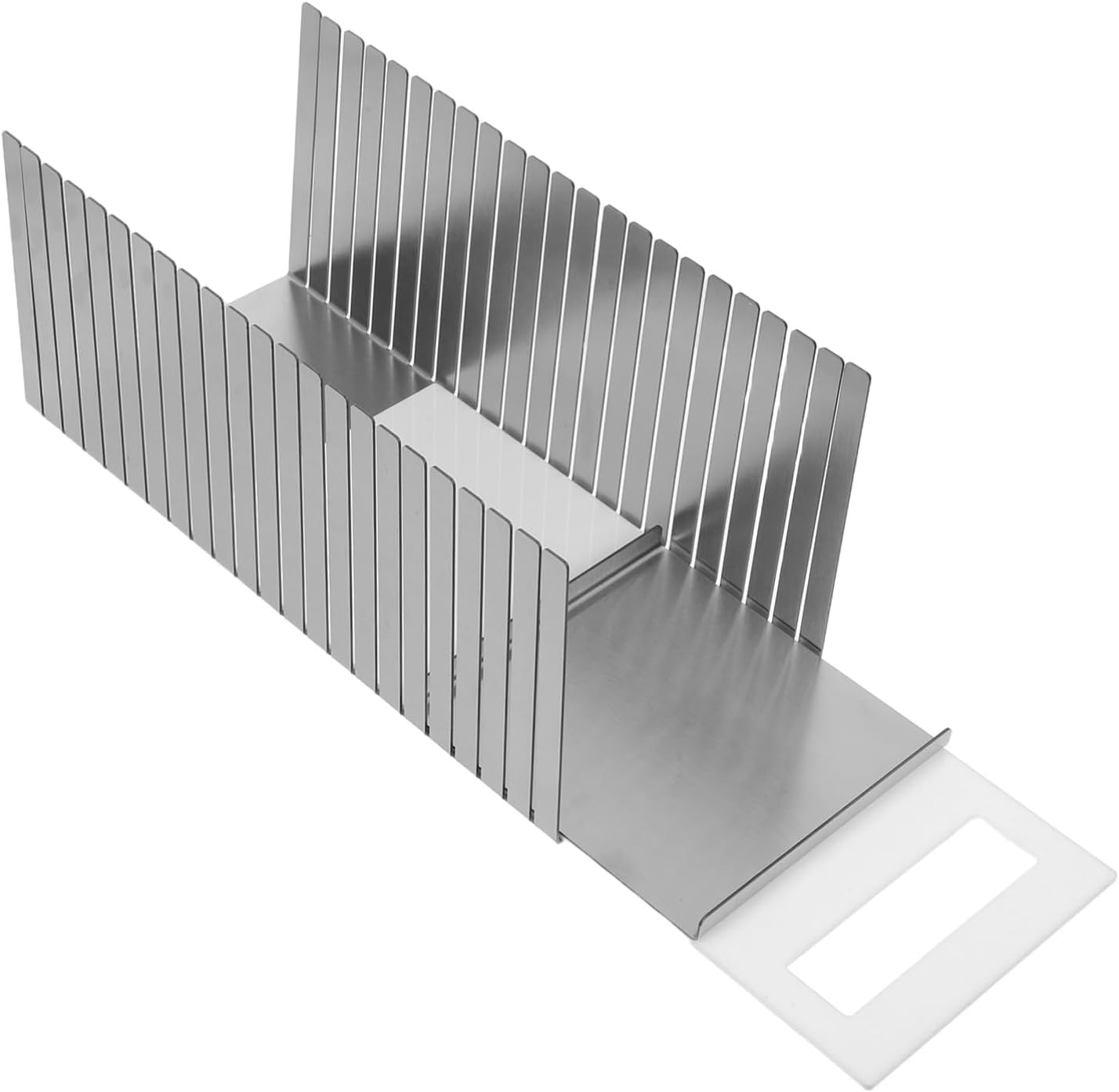 Generic Adjustable Bread Slicer Guide with Stainless Steel Cutting Board and Crumb Tray Multipurpose Loaf Cutter for Homemade Cakes Bagels and Toast Compact Kitchen Baking Tool