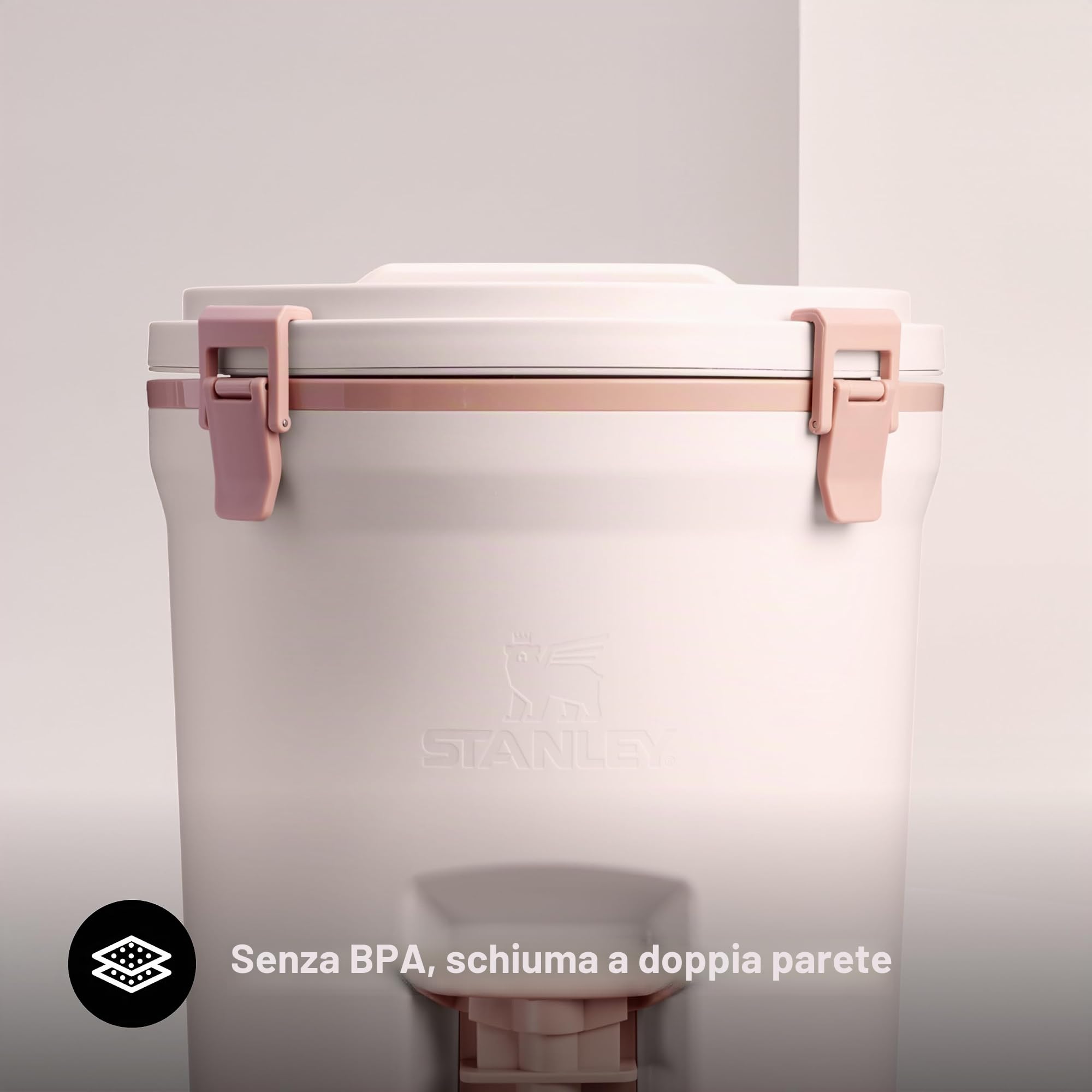 Stanley 1913 Fast-Flow Borraccia Termica 7.5L - Rose Quartz | Mantiene Freddo per 13 Ore - Ghiacciato per 2 giorni - Senza BPA - A Prova di Perdite - Doppia parete isolata in schiuma