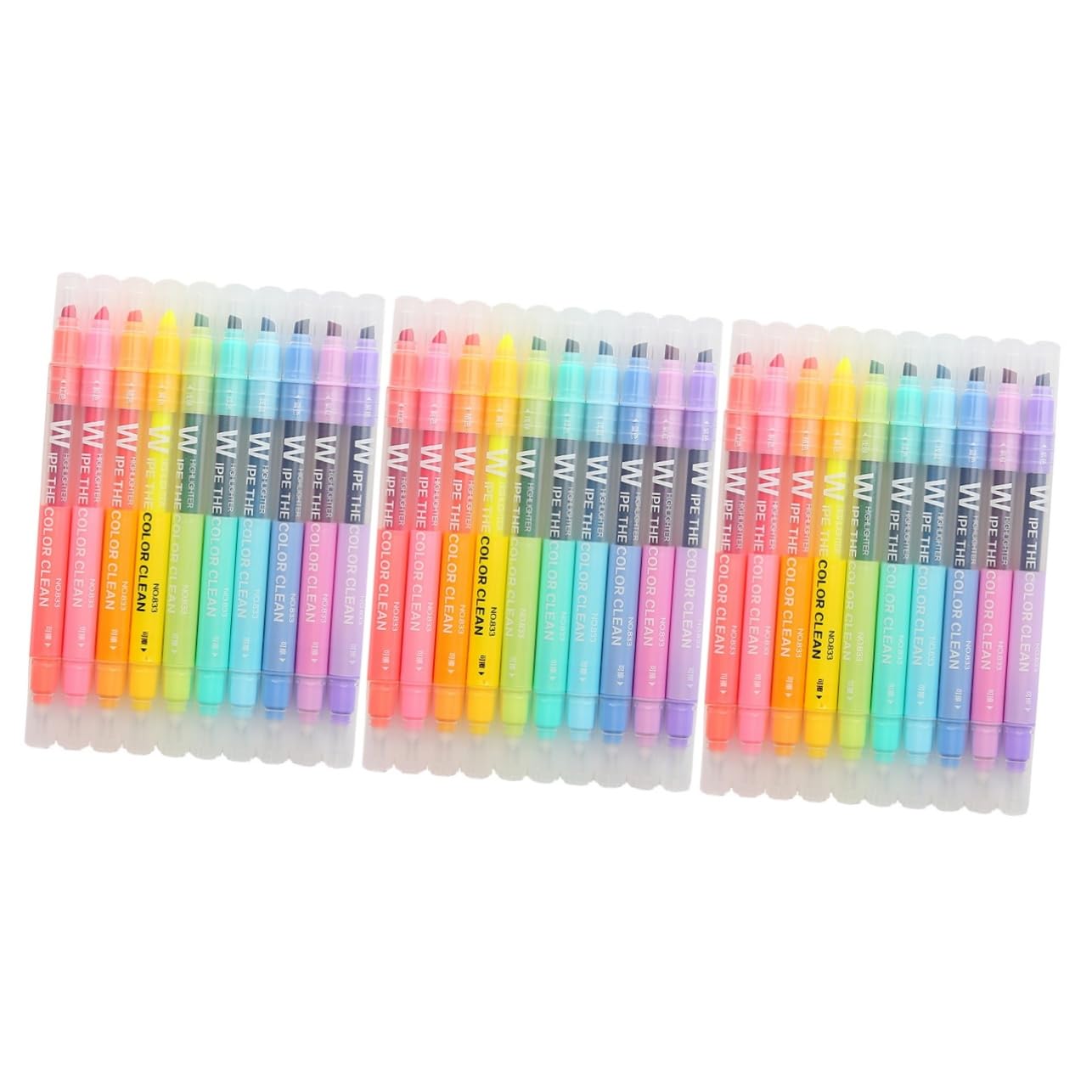VILLCASE 3 Set Di Evidenziatori Liquidi Pastello Penne Cancellabili Evidenziatori Colorati Per La Scuola Evidenziatori A Doppia Testa Gomma 10 Pezzi*3