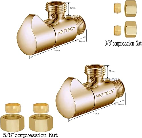 Miniatura 2 de Válvula de parada angular de 12 pulgada nominal (58 pulgadas de diámetro) Comp x 38 pulgadas OD Comp 14 de vuelta Válvula de ángulo de latón cromado