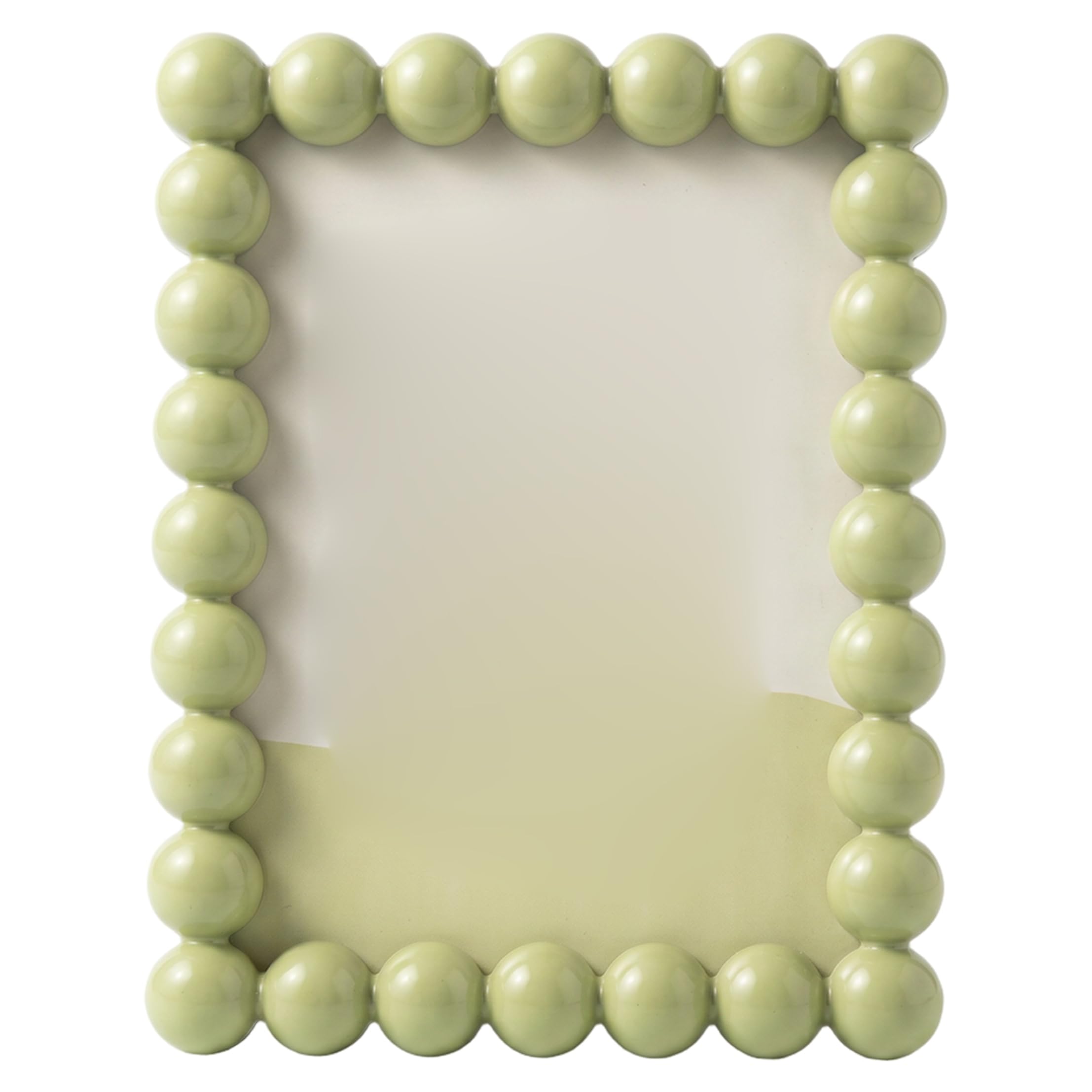 Gemuseeee Cute Picture Frames Unique Picture Frame with Beaded Border, Tabletop & Wall Mountable Modern Minimalist Decor for Home, 4x6 Inch, Green
