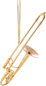 Broadway Gifts Realistic Gold Trombone Christmas Ornament 4 inches | Hand-Crafted Brass Musical Instrument in Gift Box for Band Student, Teacher, Orchestra Trombonist or Musician