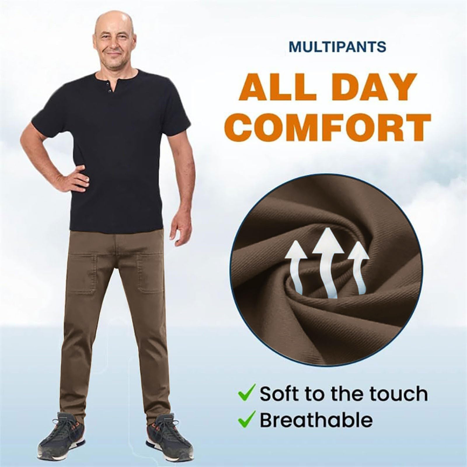 Generico Pantaloni Cargo da Uomo Pantaloni da Yoga Uomo Biancheria Casual con Tasche con Coulisse Lunghi Estivi Leggeri Stile Comodo della Tuta in Cotone Casual Spiaggia Leggeri Estivi