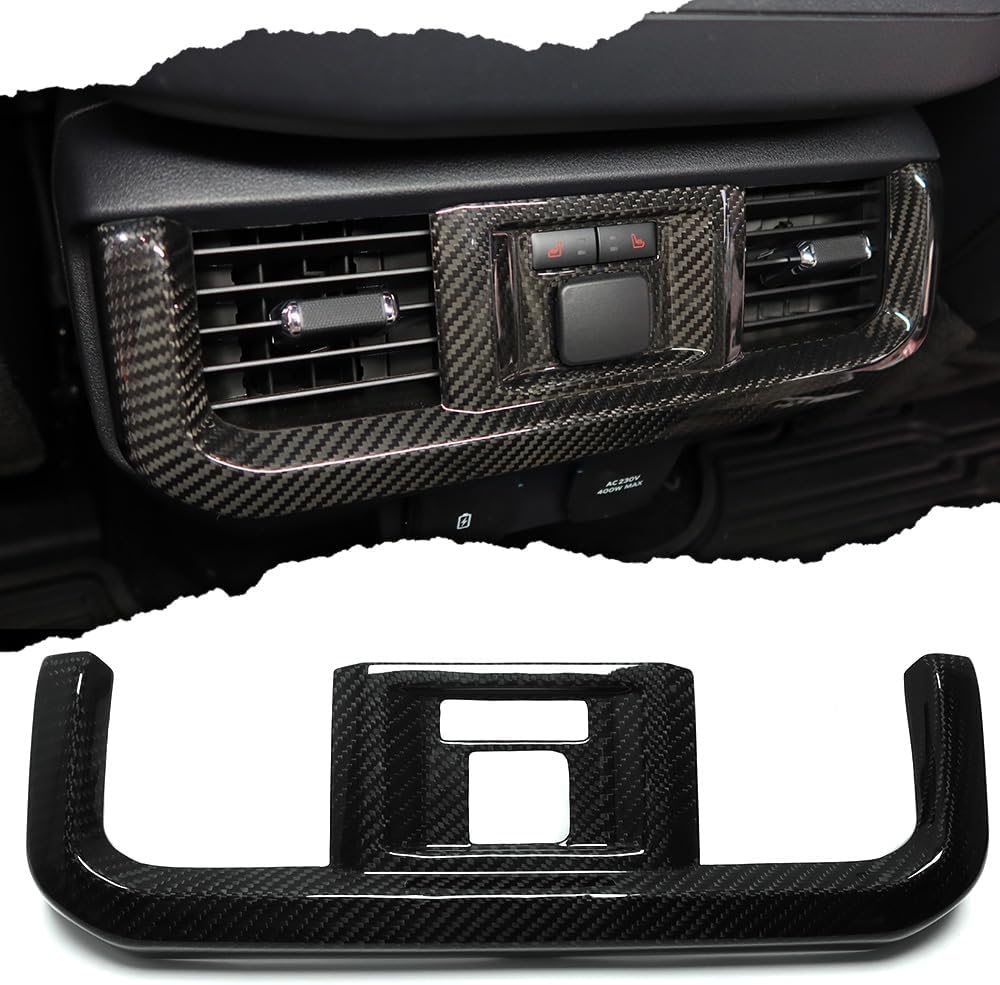 Genuine Carbon Fiber Rear Air Conditioning Bezel for Ford F-150 F150 Raptor Limited Lariat Off-Road Truck 2021 2022 2023 2024,Rear Vent Outlet Cover