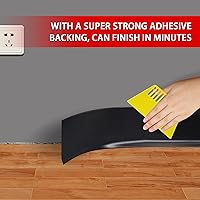 Vista 17 de FONUNO - Base de vinilo para pared, moldura de zócalo de 4 pulgadas, flexible, autoadhesiva con diseño para pegar y despegar, 4 pulgadas x 20 pies