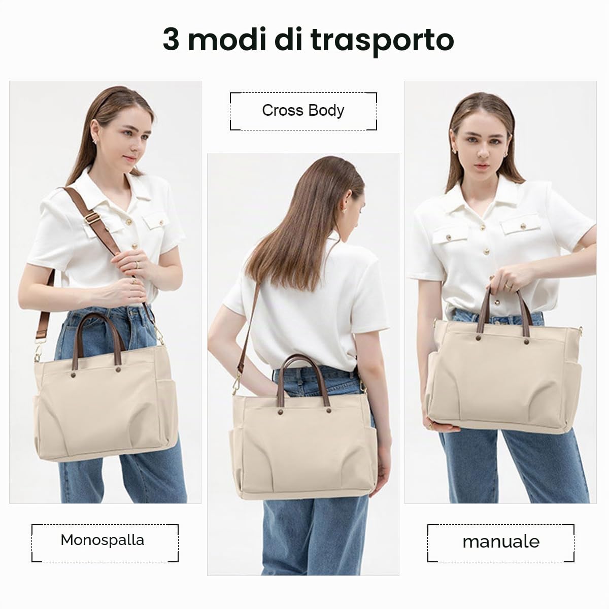 SONARIN Borsa Porta PC Donna,Borsa a Tracolla per Computer 16 Pollici Impermeabile Grande Borsa Donna Borsa Lavoro Valigetta Borse Tote per Viaggio Ufficio Università Scuola