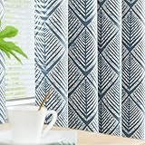 COLLACT 80% Blackout Curtains for Bedroom Blue Geometric Pattern Curtains 96 Inch Long for Living Room Darkening Thermal Insulated Printed Drapes Grommet Top Window Treatments 2 Panels Blue
