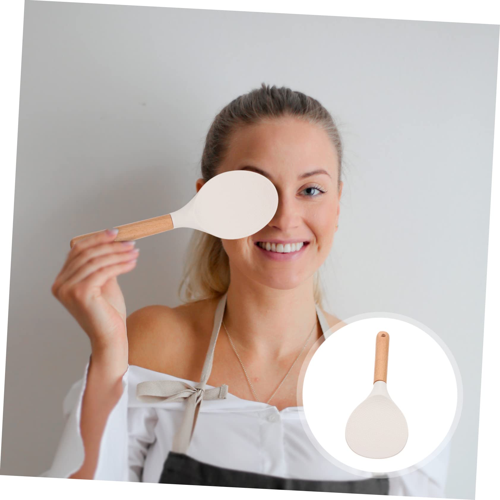 Cabilock 1Pc Rice Spoon Non Stick Rice Spatula for Kitchen Use Creative Rice Scooper Tool Ergonomic Design Easy to Clean Kitchen Supply