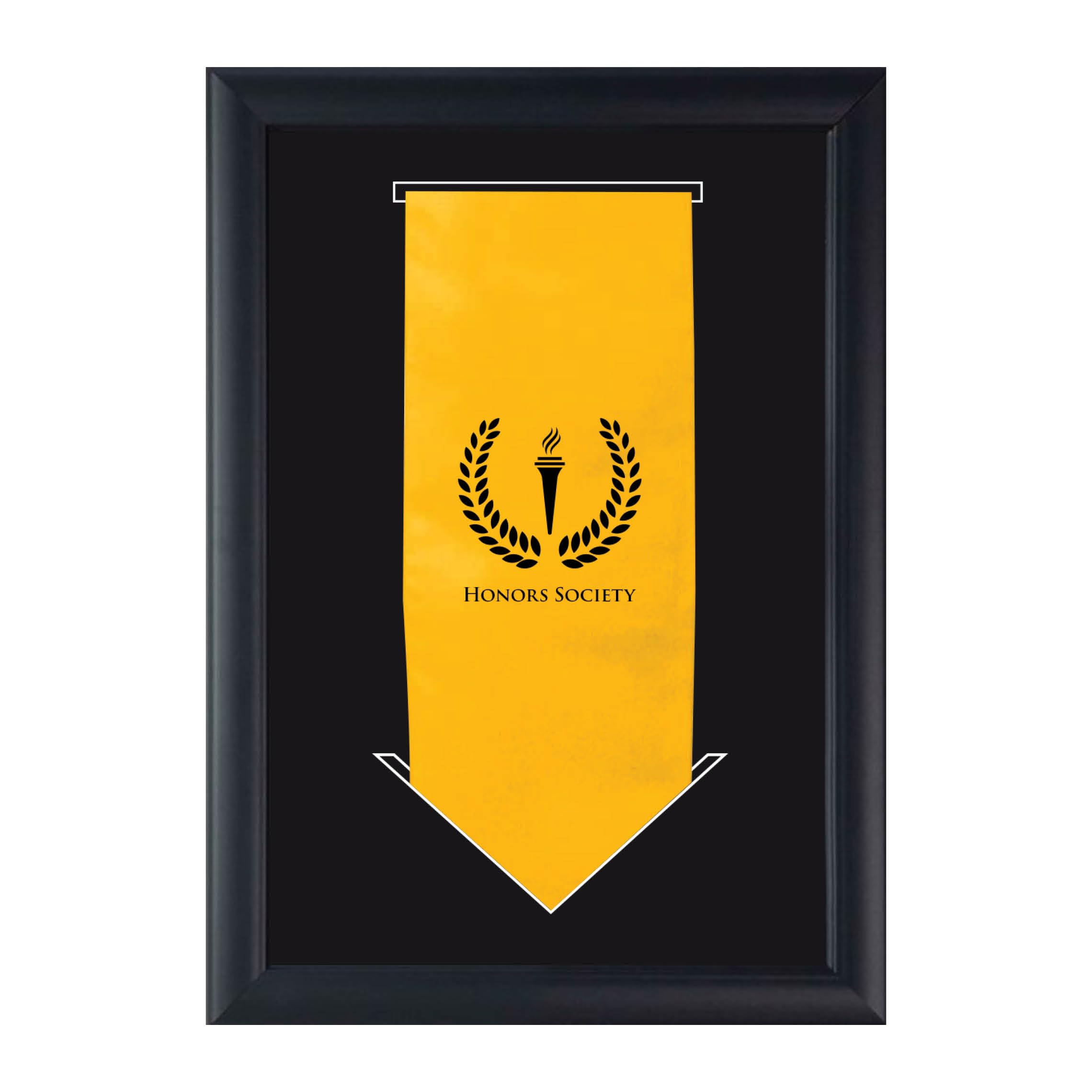 FramerlyExecutive Document Frame 7.5" W X 13.75" H Diploma Frame - Graduation Stole Frame In Obsidian - Black Moulding with Black Matting