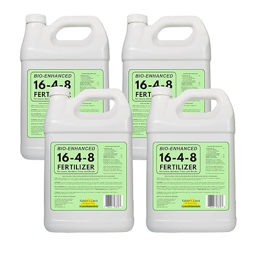 Miniatura 1 de Nature's Lawn - Fertilizante líquido bio-mejorado para césped 16-4-8 para todo tipo de césped, con ácido fúlvico húmico, melaza y algas marinas