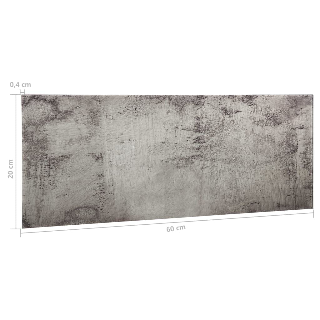 Pizarra magnética de cristal para montaje en pared, 60 x 20 cm, efecto hormigón, cristal templado de 4 mm, pizarra blanca con imanes, rotulador y borrador para oficina, escuela, oficina en