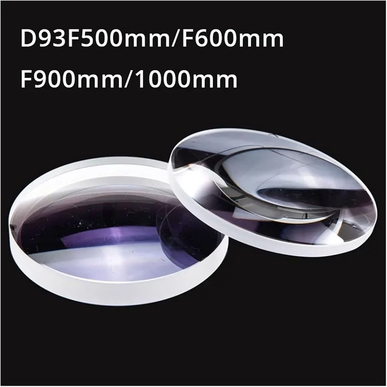 Objective Lens， 93(90) Aperture F500/600/800/900/1000Mm Refractive Objective DIY Homemade Astronomical Telescope,for Doublet Convex Lens(93mm Blue Film)