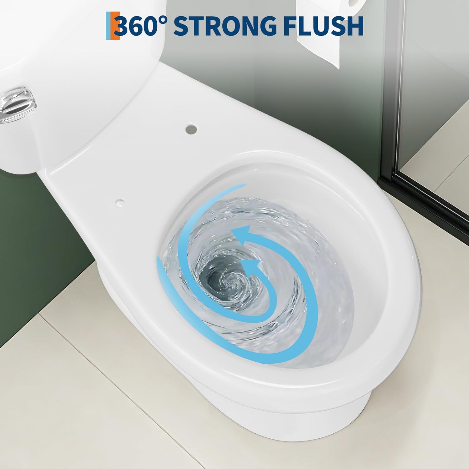 17" Round Toilet Bowl Only – Upgraded Power Flush, Single Side Handle, Includes Tank Hardware, No Seat – Ideal for Small Powder Room or Senior Bathroom Replacement
