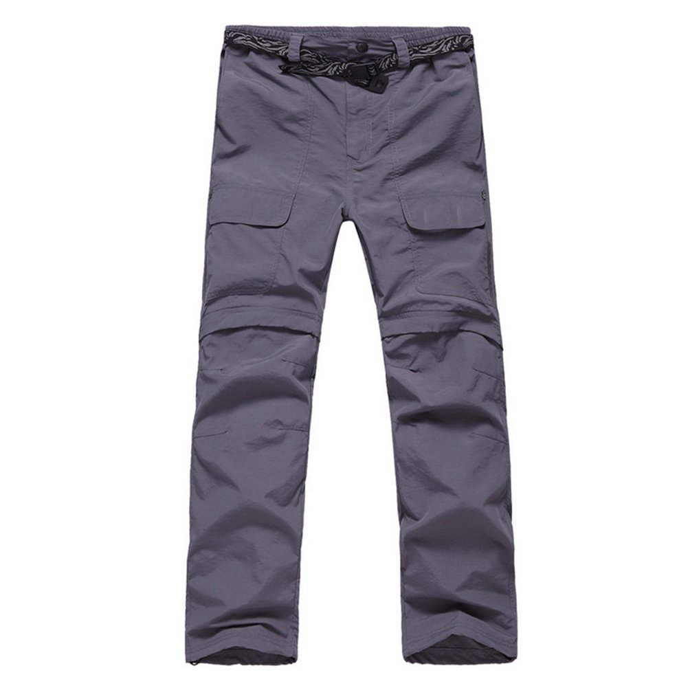 Uomo Outdoor Sport assorbente rimovibile traspirante manica corta camicia + pantaloni assorbente traspirante ad asciugatura rapida per il tempo libero Set, Grau, XXXL