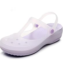 Womens Classic Transparent Solid Color Clogs Comfortable, Soft, and Non Slip Jelly Beach Sandals Outdoor Leisure Water Slippers